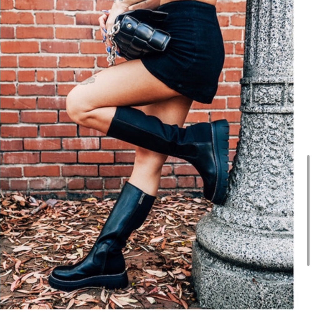 NWT J/SLIDES TYRONE Black Leather Knee High Boot - Picture 6 of 12